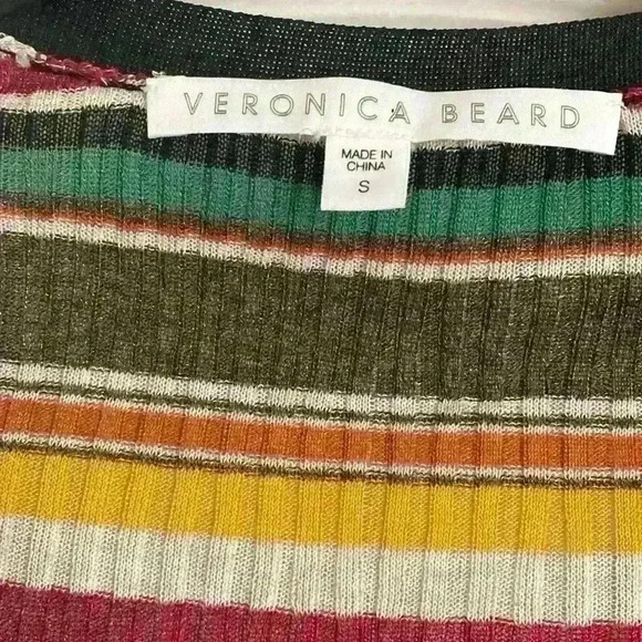 Veronica Beard Keke Striped Ribbed Cardigan - Picture 5 of 7
